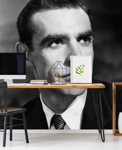 schwarz-weißes Sean Connery-Wandbild mit dem Titel Sean Connery (Another Time, Another Place)