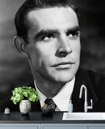 sort/hvid sean connery vægmaleri kaldet Sean Connery (Another Time, Another Place) sort/hvid sean connery vægmaleri kaldet Sean Connery (Another Time, Another Place)