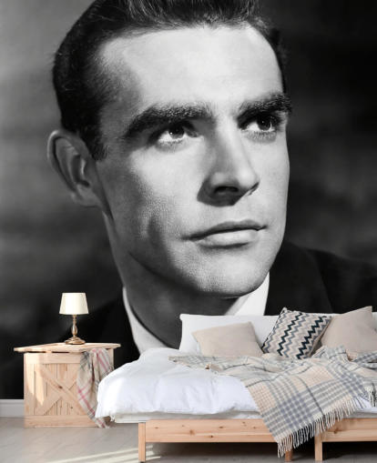 black and white sean connery mural called Sean Connery (Another Time, Another Place)