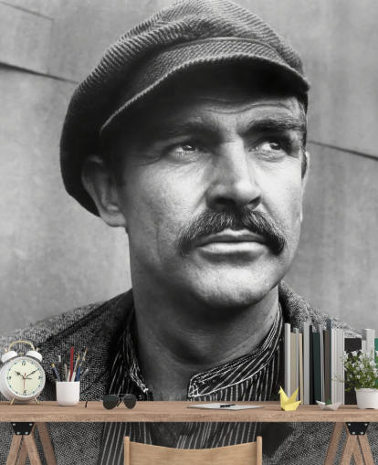 sort og hvid sean connery tapetmaleri kaldet Sean Connery (The Molly Maguires) sort og hvid sean connery tapetmaleri kaldet Sean Connery (The Molly Maguires)