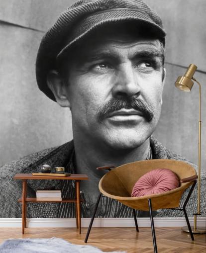 papier peint mural noir et blanc de Sean Connery appelé Sean Connery (The Molly Maguires)