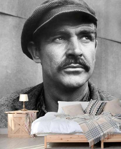 mural de papel pintado de Sean Connery en blanco y negro llamado Sean Connery (The Molly Maguires) mural de papel pintado de Sean Connery en blanco y negro llamado Sean Connery (The Molly Maguires)