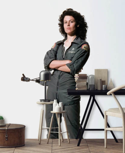 colored alien wallpaper mural called Sigourney Weaver (Alien) for homes and businesses