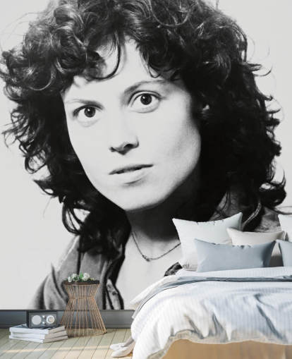 mustavalkoinen elokuvatapetti seinämaalaus nimeltä Sigourney Weaver II (Alien) makuuhuoneisiin ja kotitoimistoihin mustavalkoinen elokuvatapetti seinämaalaus nimeltä Sigourney Weaver II (Alien) makuuhuoneisiin ja kotitoimistoihin