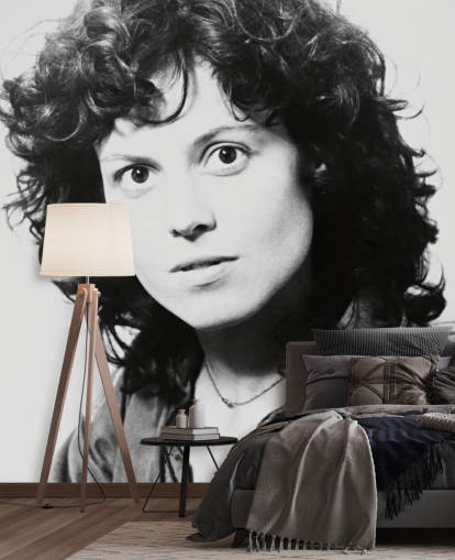 papier peint mural de film en noir et blanc appelé Sigourney Weaver II (Alien) pour les chambres et les bureaux à domicile