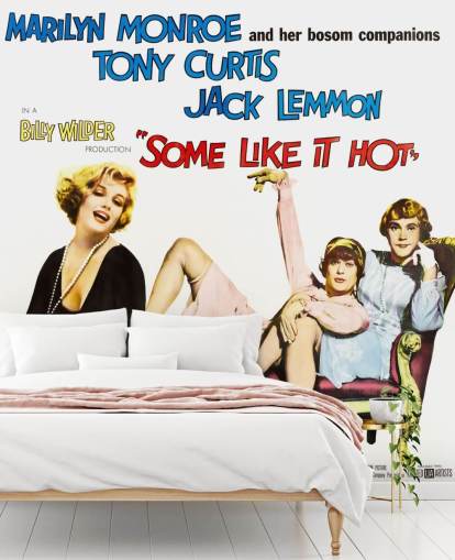 colored some like it hot movie poster wallpaper mural called Some Like It Hot