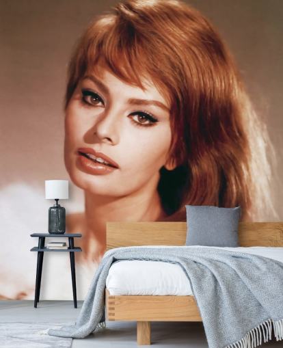 farvet Sophia Loren tapet vægmaleri kaldet Sophia Loren (Millionairess)