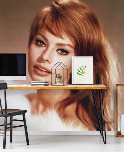papier peint mural coloré de Sophia Loren appelé Sophia Loren (La millionnaire)