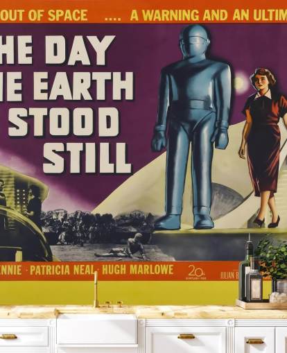 affiche de film murale intitulée The Day the Earth Stood Still pour les chambres à coucher, les salons et les bureaux à domicile