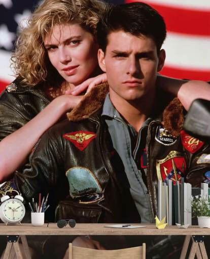 mural de parede de filme chamado Tom Cruise & Kelly McGillis (Top Gun) para quartos, salas de estar e escritórios mural de parede de filme chamado Tom Cruise & Kelly McGillis (Top Gun) para quartos, salas de estar e escritórios