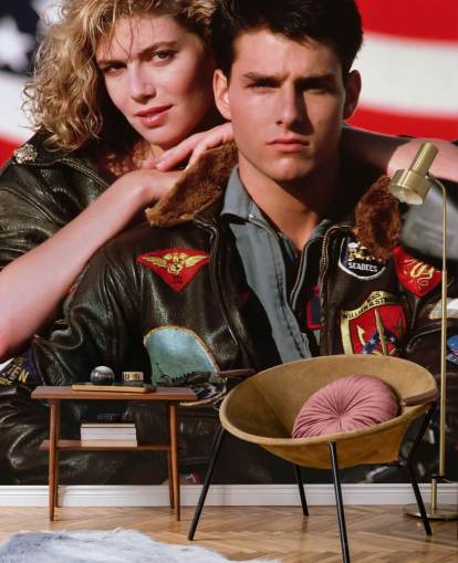 murale cinematografico chiamato Tom Cruise & Kelly McGillis (Top Gun) per camere da letto, salotti e uffici