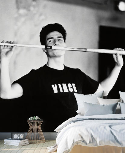 black and white tom cruise wallpaper mural called Tom Cruise (The Color of Money) for bedrooms and living rooms