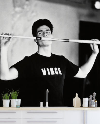 mustavalkoinen tom cruise -taustakuvamaalaus nimeltä Tom Cruise (rahan väri) makuuhuoneisiin ja olohuoneisiin