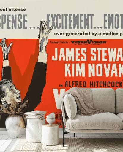 filmaffisch väggmålning som heter Vertigo för sovrum, vardagsrum och biografrum