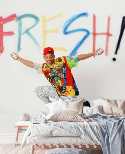mural colorido de papel de parede de Will Smith chamado Will Smith (O Príncipe Fresco de Bel Air)