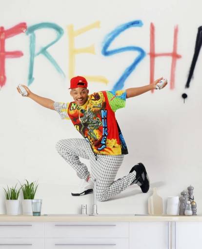 kleurrijke Will Smith muurschildering genaamd Will Smith (The Fresh Prince of Bel Air)