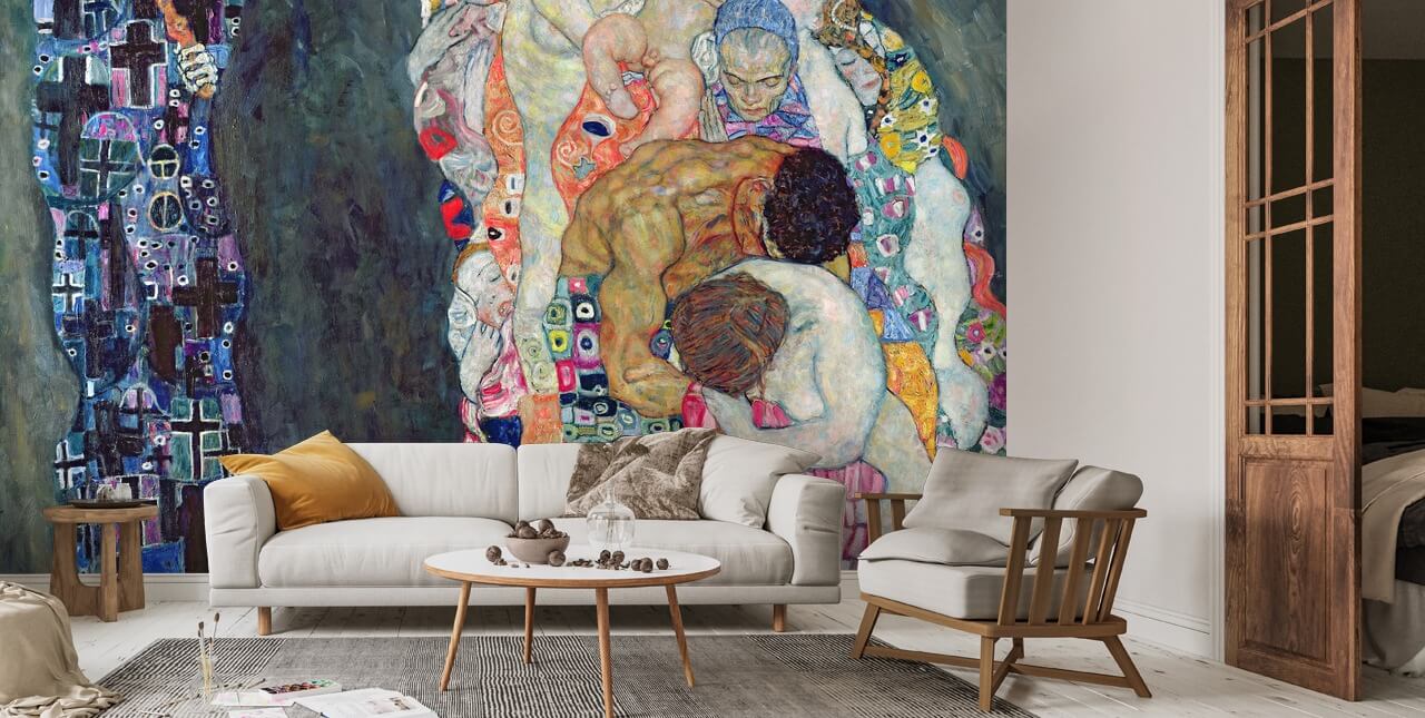 Gustav Klimt - Tod und Leben c 1911 Hintergrundbilder | Wallsauce DE