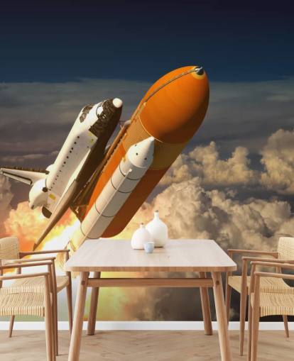 Papel pintado Transbordador espacial en las nubes