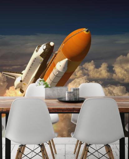 Papel pintado Transbordador espacial en las nubes