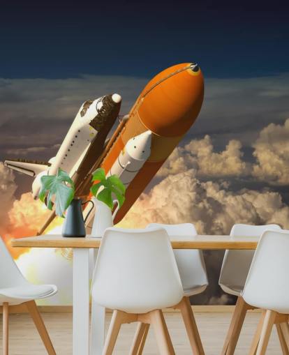 Papel pintado Transbordador espacial en las nubes