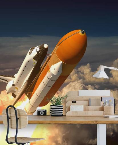 Space Shuttle In The Clouds Wallpaper Mural Space Shuttle In The Clouds Wallpaper Mural