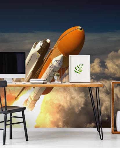 Papel pintado Transbordador espacial en las nubes