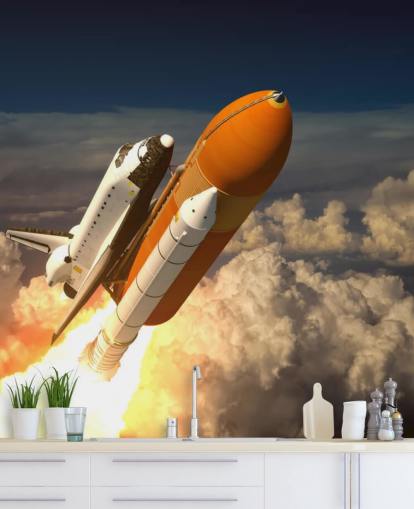 Space Shuttle Nas Nuvens Wallpaper Mural Space Shuttle Nas Nuvens Wallpaper Mural