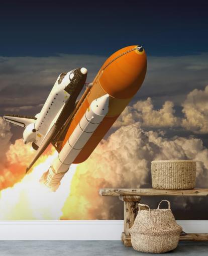 Papel pintado Transbordador espacial en las nubes