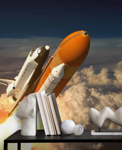 Space Shuttle Nas Nuvens Wallpaper Mural Space Shuttle Nas Nuvens Wallpaper Mural