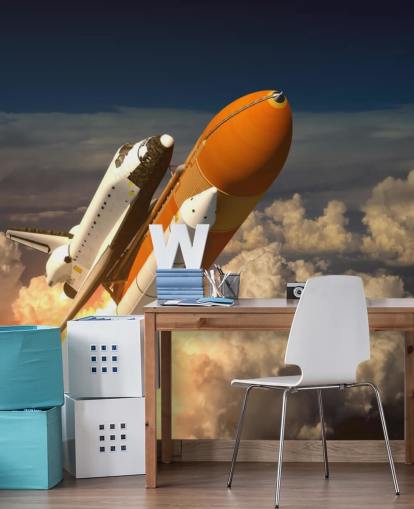 Papel pintado Transbordador espacial en las nubes