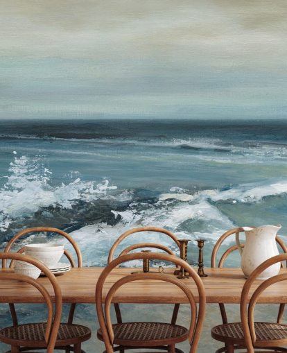 blue abstract ocean wallpaper mural called Converging Currents by Carol Robinson