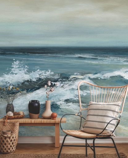 carta da parati murale astratta blu chiamata Converging Currents di Carol Robinson carta da parati murale astratta blu chiamata Converging Currents di Carol Robinson