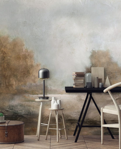 papier peint mural abstrait marron clair appelé Creekside Stillness par Carol Robinson papier peint mural abstrait marron clair appelé Creekside Stillness par Carol Robinson