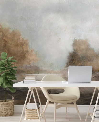 light brown abstract wallpaper mural called Creekside Stillness by Carol Robinson