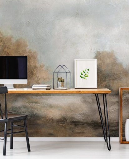 light brown abstract wallpaper mural called Creekside Stillness by Carol Robinson