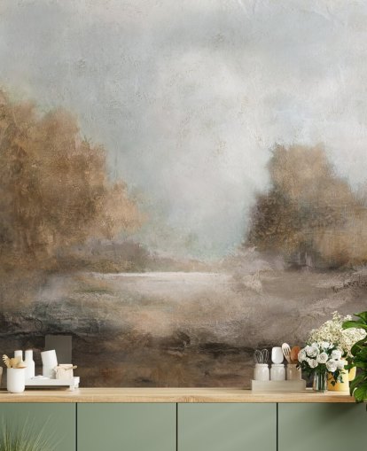 papier peint mural abstrait marron clair appelé Creekside Stillness par Carol Robinson papier peint mural abstrait marron clair appelé Creekside Stillness par Carol Robinson