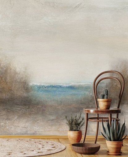 papier peint mural abstrait de paysage marin appelé Distant Breakers par Carol Robinson