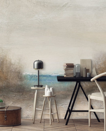 abstrakte Meereslandschaftstapete namens Distant Breakers von Carol Robinson