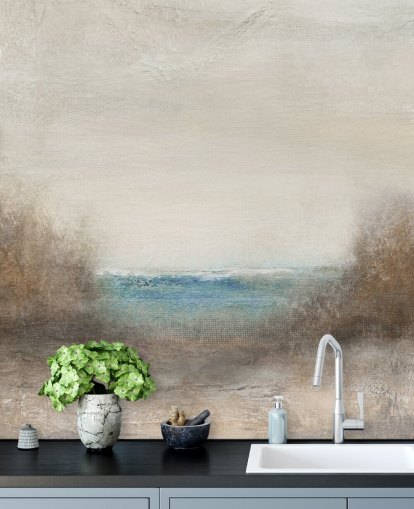 papier peint mural abstrait de paysage marin appelé Distant Breakers par Carol Robinson papier peint mural abstrait de paysage marin appelé Distant Breakers par Carol Robinson