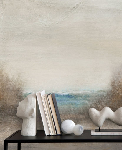 abstrakte Meereslandschaftstapete namens Distant Breakers von Carol Robinson