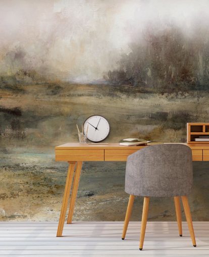 bruine abstracte behangmuurschildering genaamd Ever Changing Moods van Carol Robinson