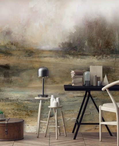 brown abstract wallpaper mural called Ever Changing Moods by Carol Robinson