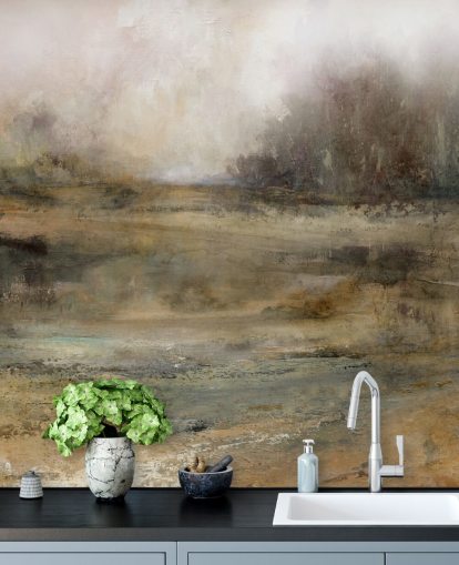 brown abstract wallpaper mural called Ever Changing Moods by Carol Robinson