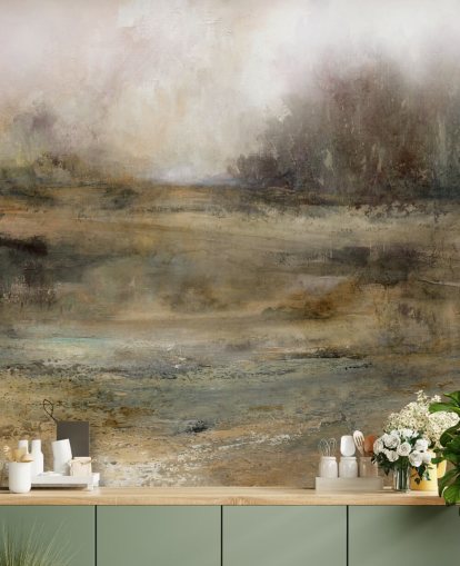 mural de papel de parede abstrato marrom chamado Ever Changing Moods de Carol Robinson