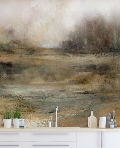 brown abstract wallpaper mural called Ever Changing Moods by Carol Robinson