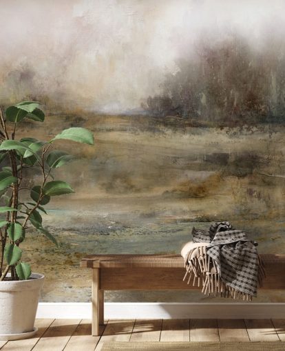 brown abstract wallpaper mural called Ever Changing Moods by Carol Robinson