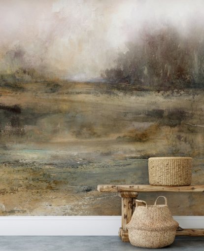 papier peint mural abstrait marron appelé Ever Changing Moods par Carol Robinson