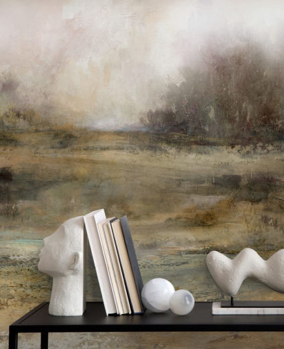 brown abstract wallpaper mural called Ever Changing Moods by Carol Robinson