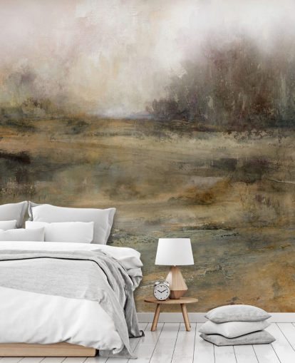 brown abstract wallpaper mural called Ever Changing Moods by Carol Robinson