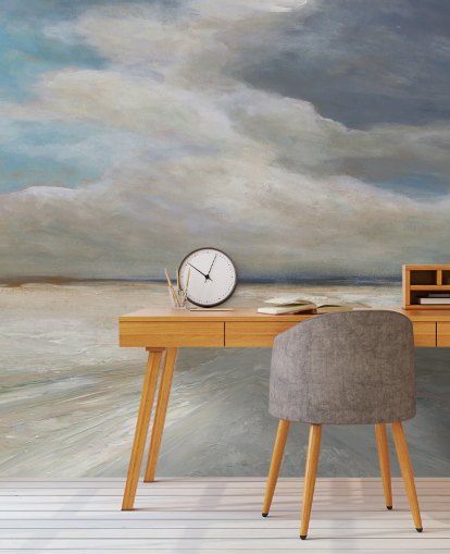 mural pintado sobre el océano llamado Ocean Storm Rolling In de Carol Robinson para salas de estar y dormitorios